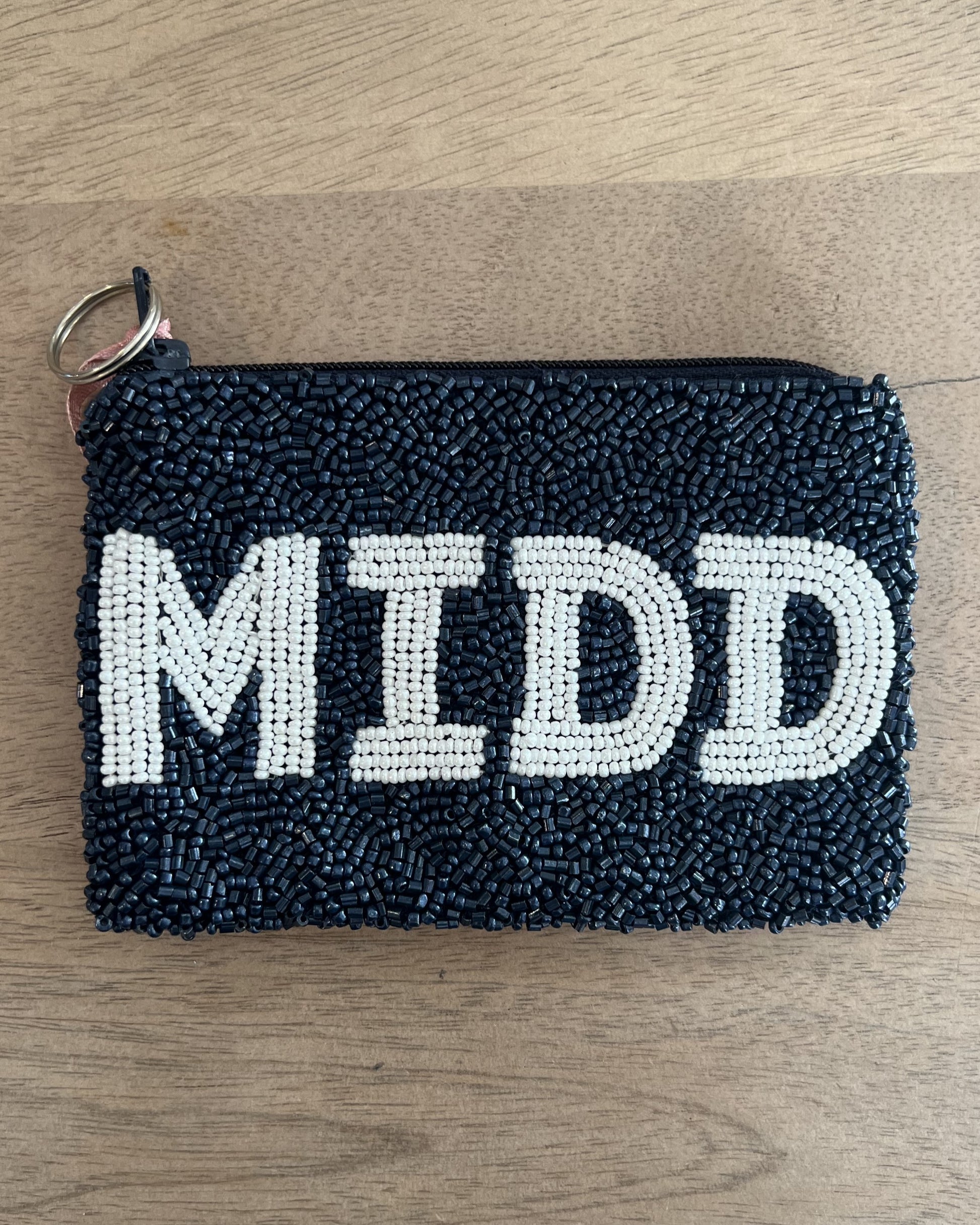 Image of Middlebury College Lacrosse Navy/white coin purse