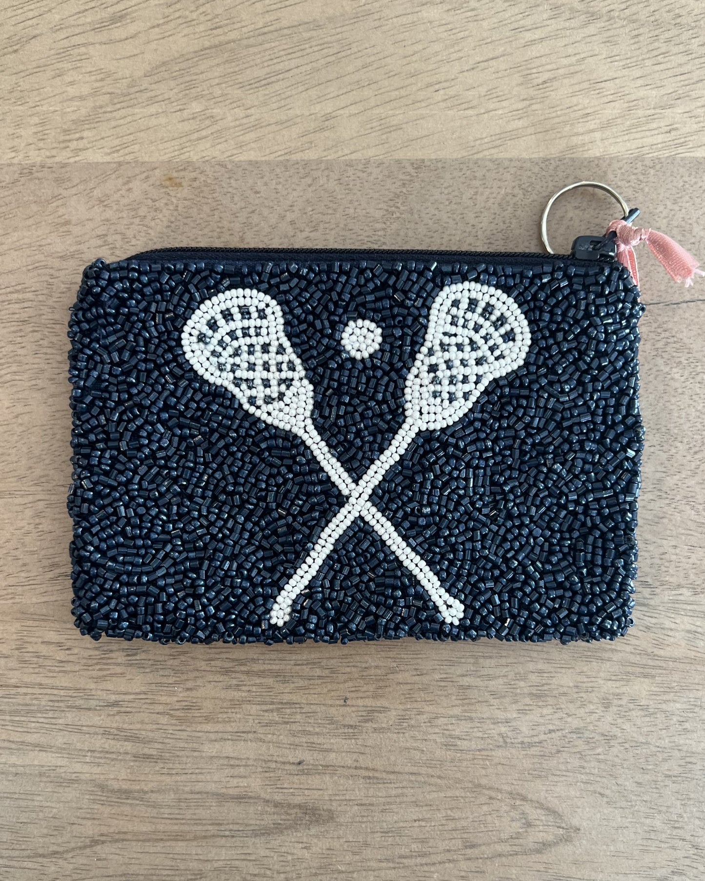 Image of Middlebury College Lacrosse Navy/white coin purse