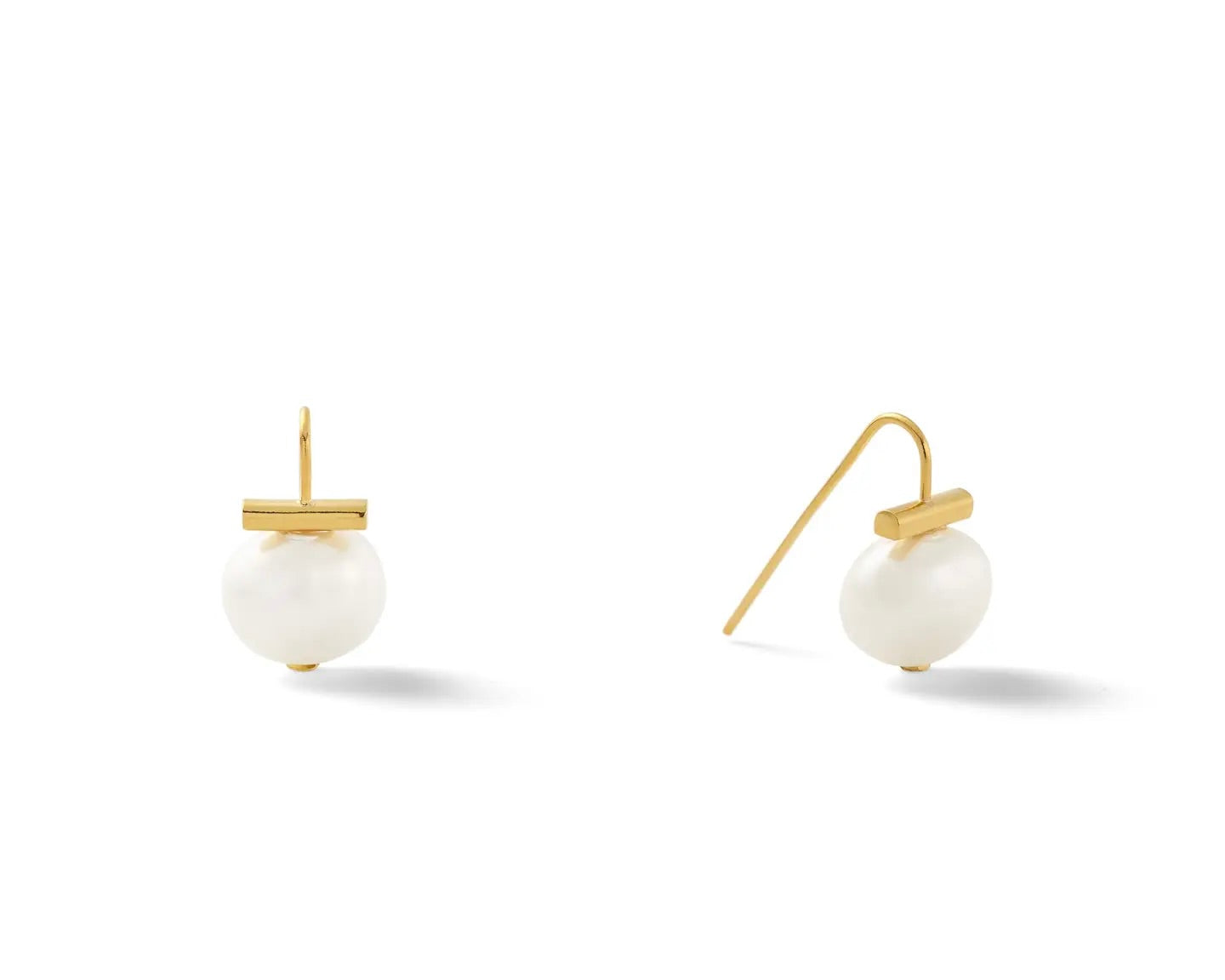 Image of CC & Co Catherine Canino Baby Pebble Pearl earrings on a white background