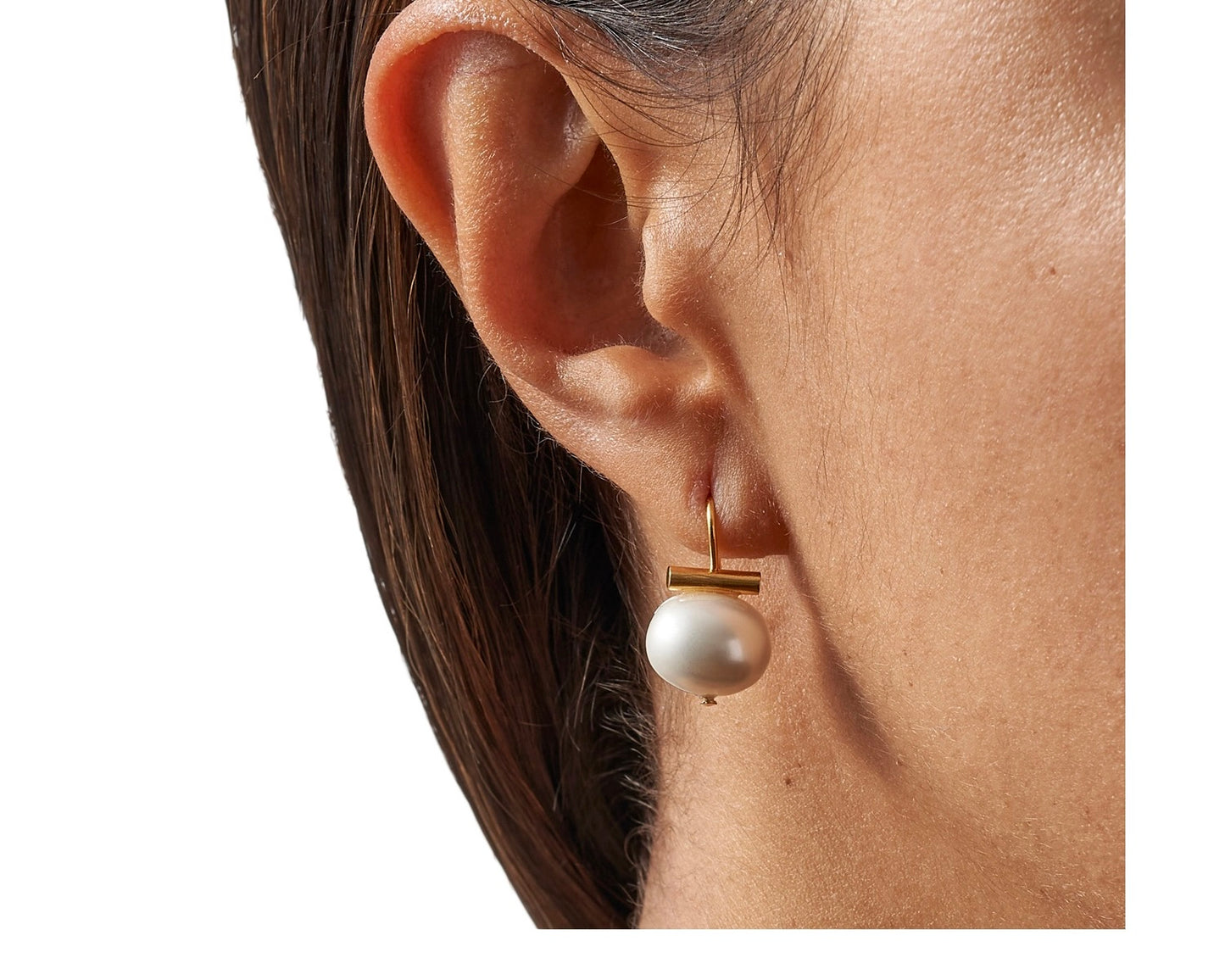 CC & Co by Catherine Canino Baby Pebble Pearl Ear Wires