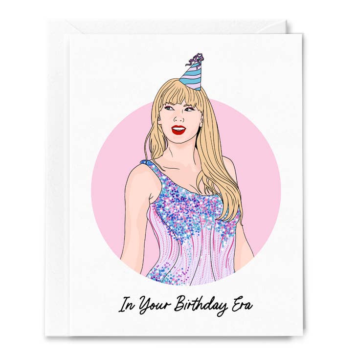 Image of Taylor Swift Birthday greeting card on a white background