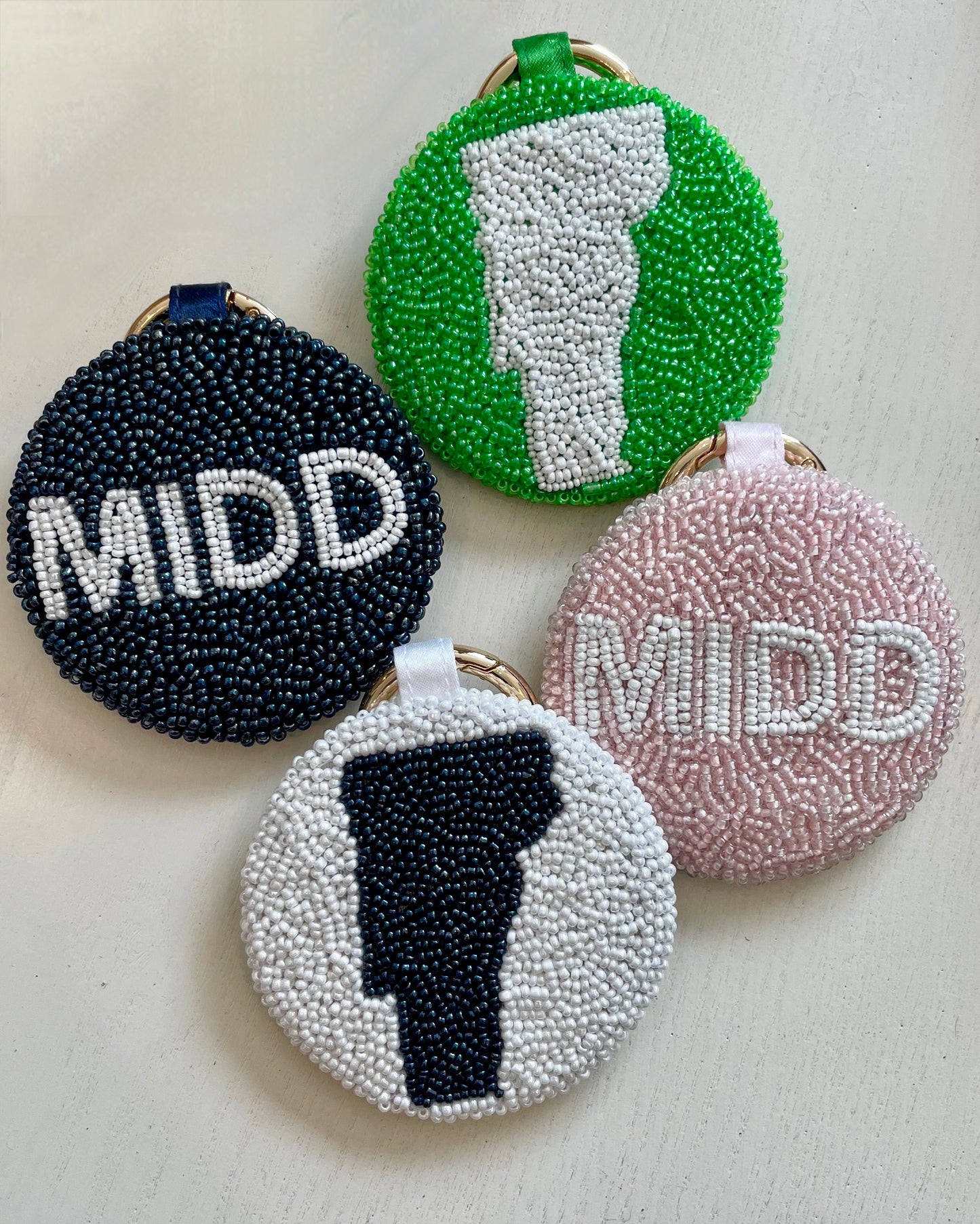 Middlebury College Midd Vermont state Key rings in variety of colors 