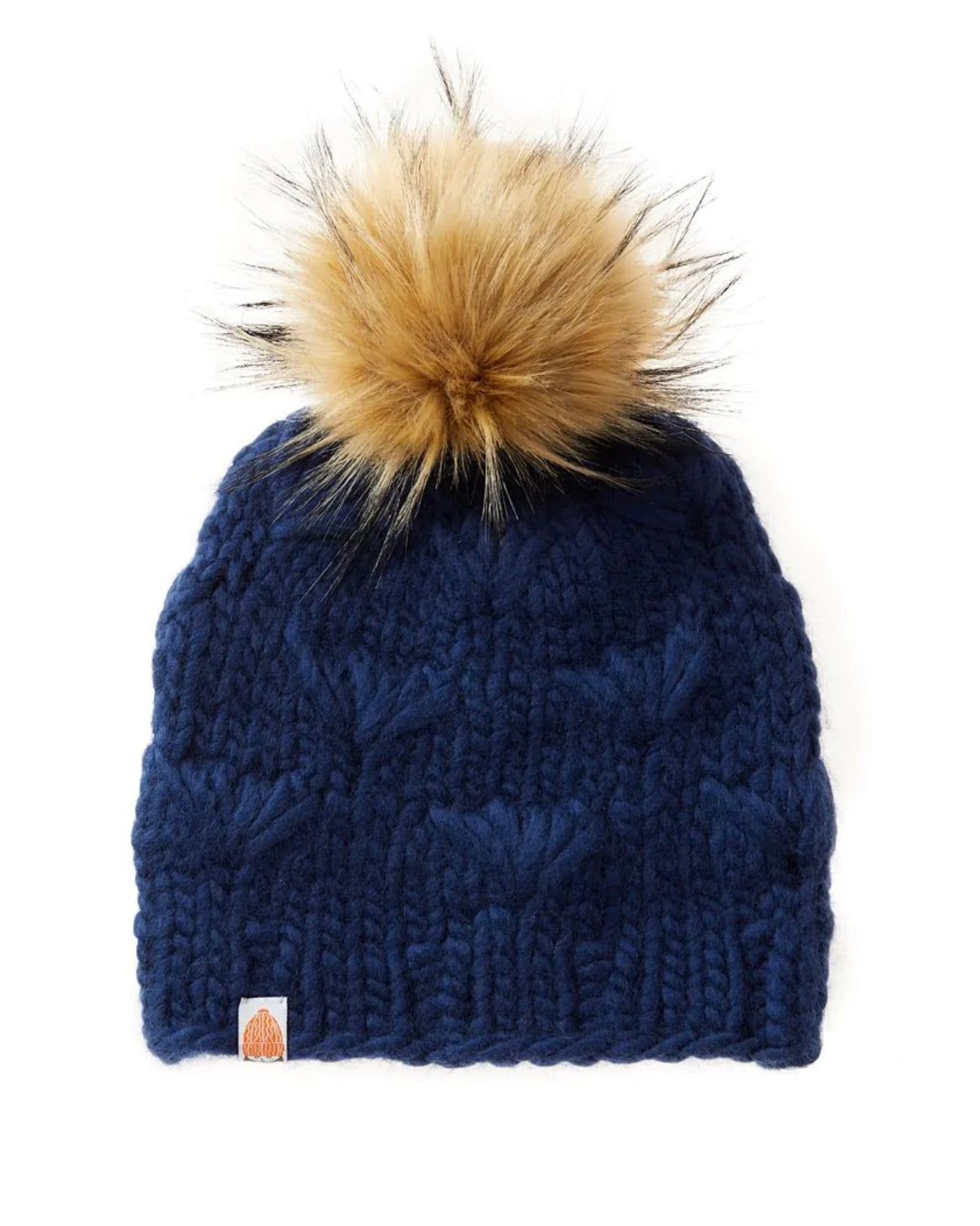 Sh*t That I Knit The motley Beanie in Navy hat on white background