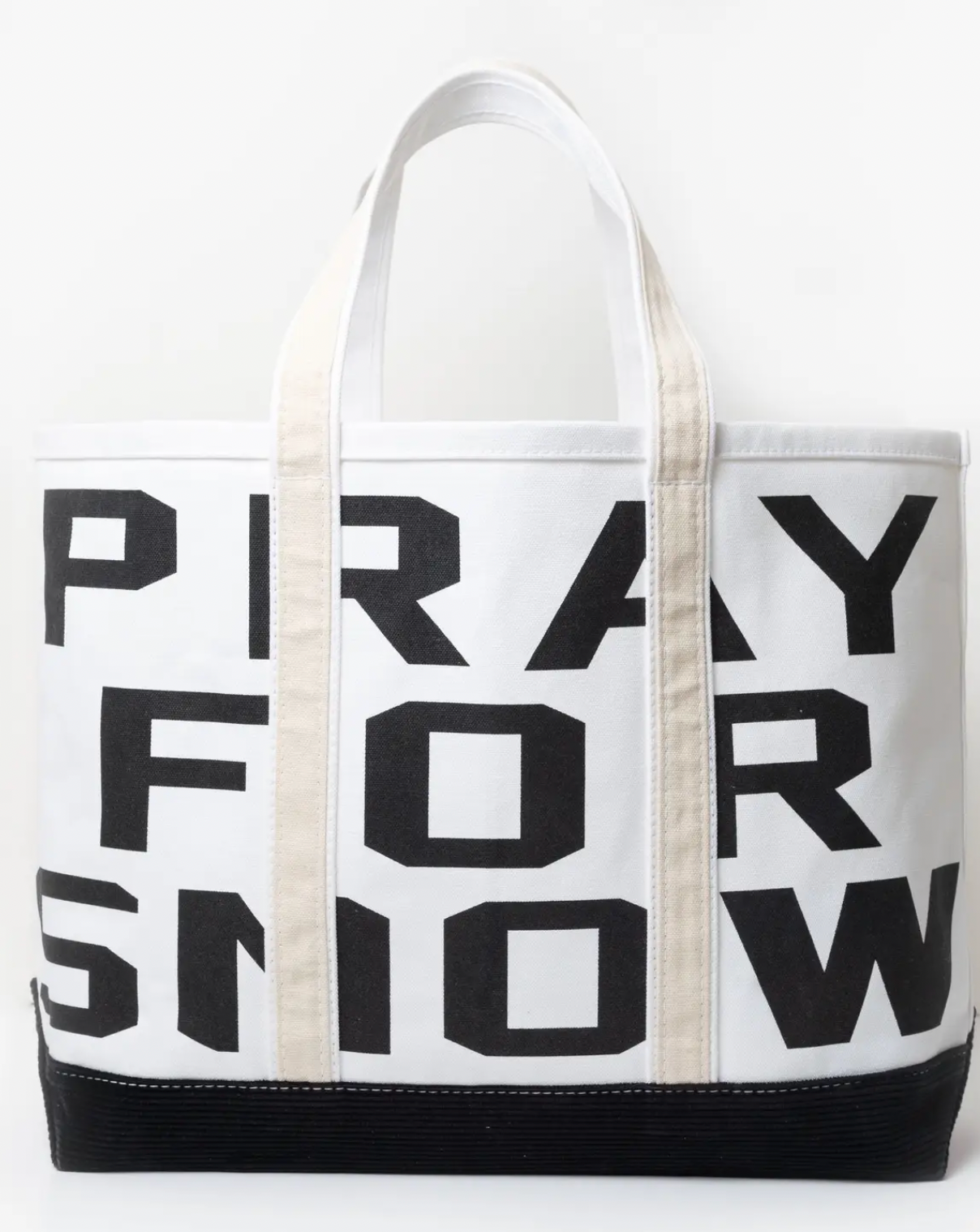 Image of Crab & Creek Pray For Snow Tote bag on a white background