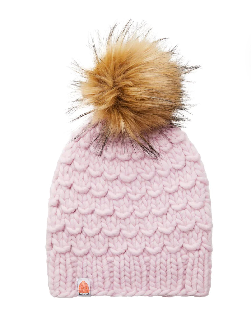Sh*t That I Knit The Gunn Beanie in Rose on a white background