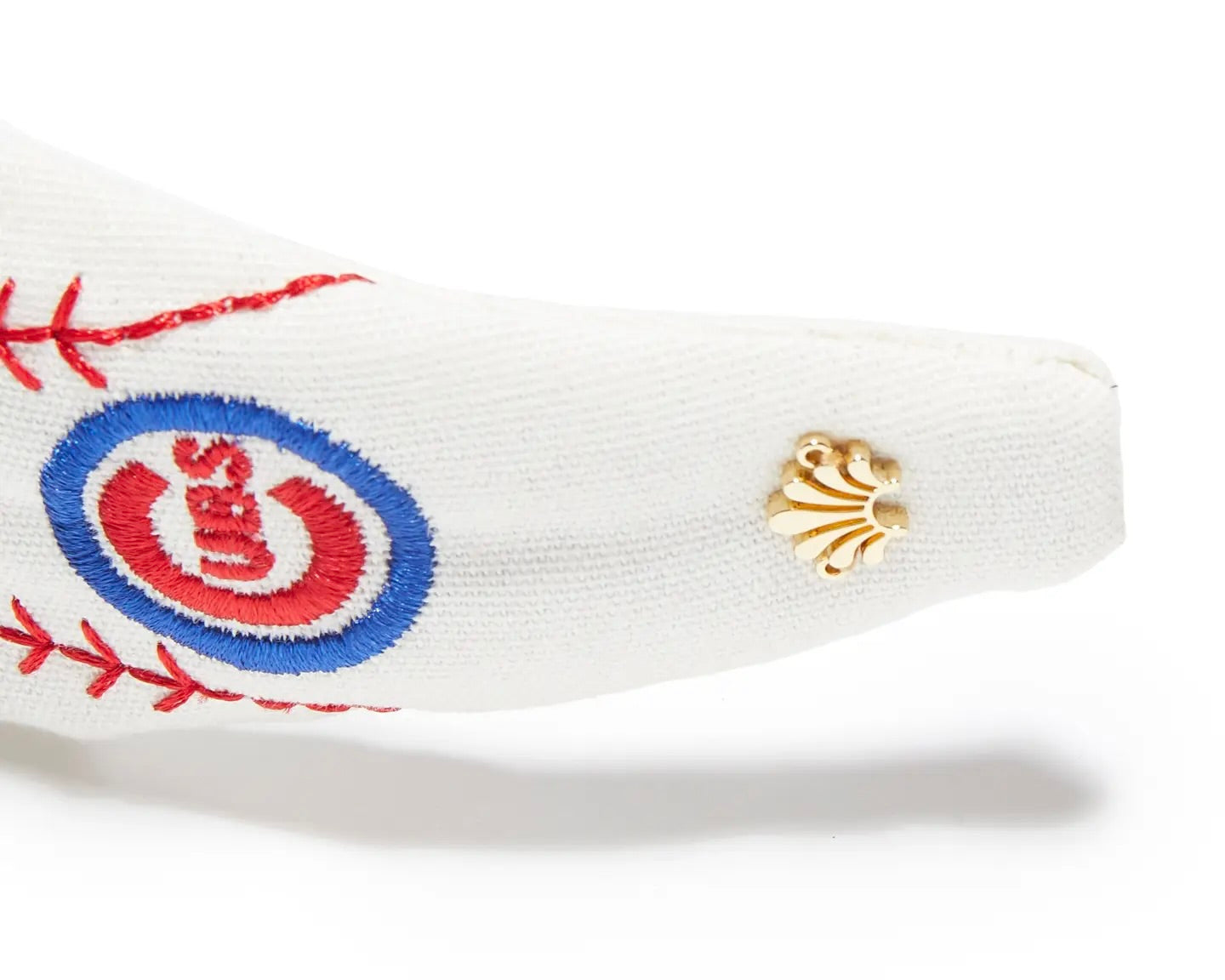 Lele Sadoughi Baseball Embroidered Knotted Headband