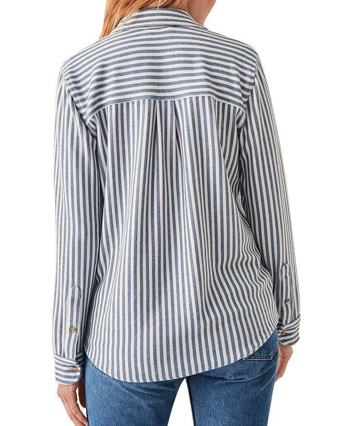 Faherty Legend Sweater Shirt Navy Blazer Stripe
