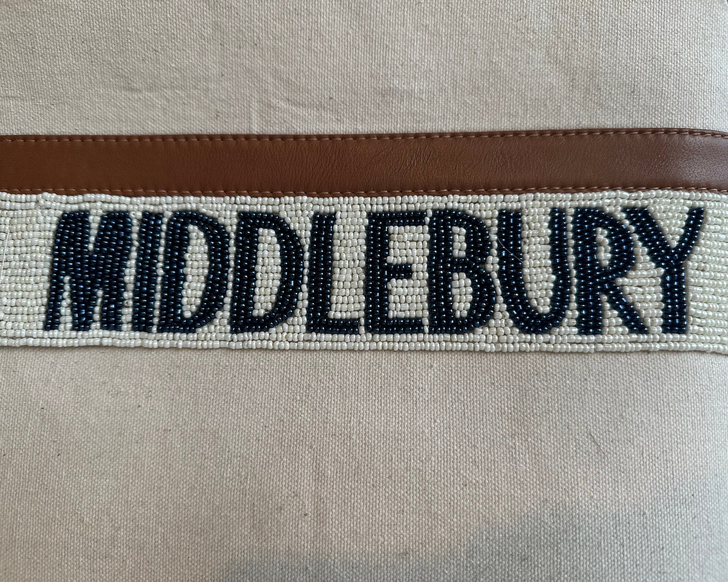 Image of Middlebury College Beaded Canvas MIDDLEBURY Tote bag